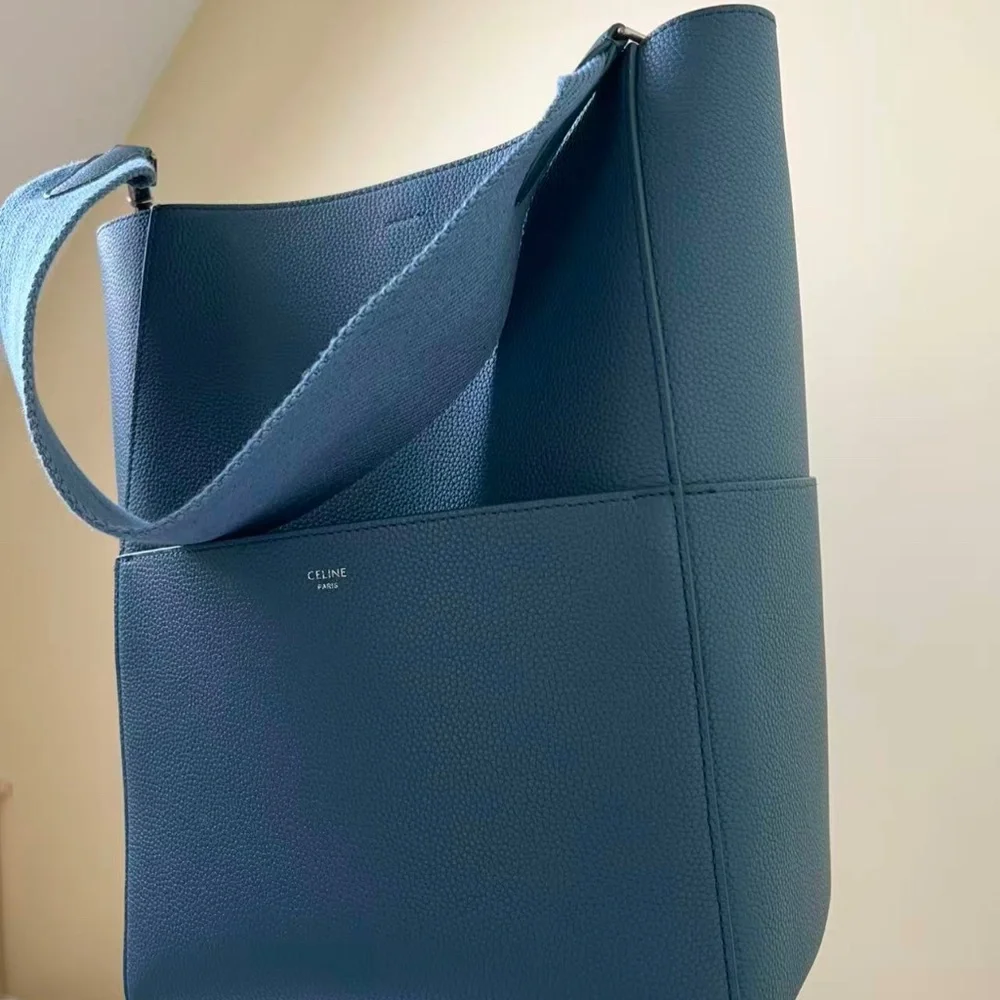 CELINE  Soft Grained Calfskin Sangle Bucket Bag - Picture 5 of 11